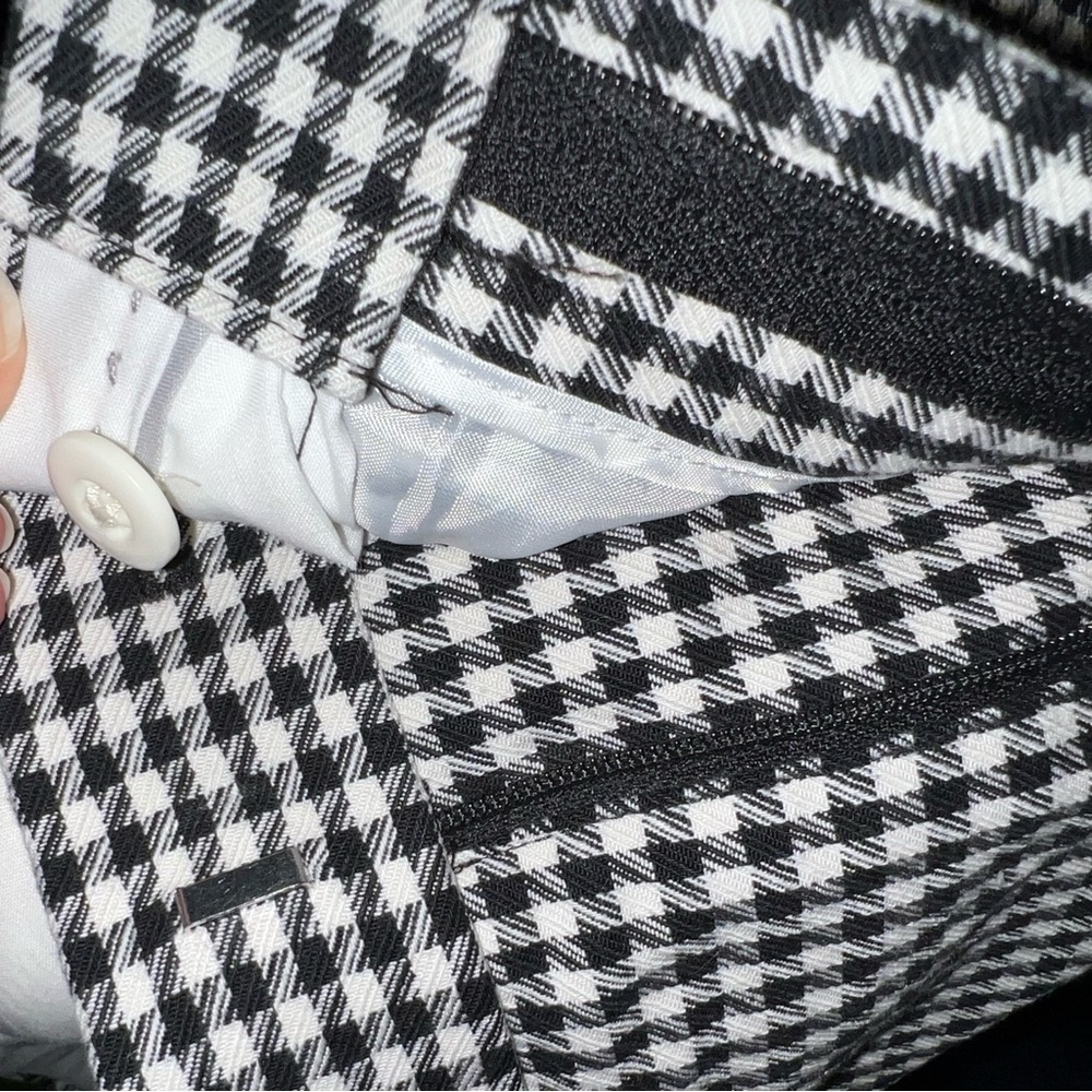Banana Republic Sloan Houndstooth Ankle Pants Size 10 Workwear Chic Black White - Picture 13 of 16